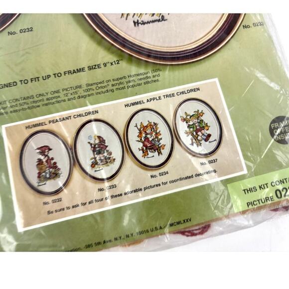 VTG 1975 Paragon Needlecraft Exquisite "Hummel" Stitchery Kit 0232 NEW - Picture 5 of 6